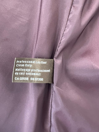 Veste de cuir rouge vin Danier