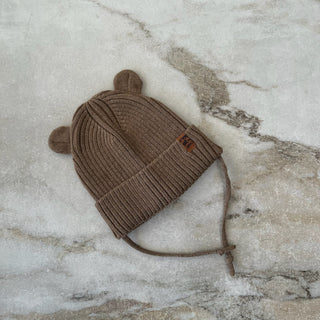 Tuque mi-saison tricot brun/beige Deux par Deux 18/24 mois