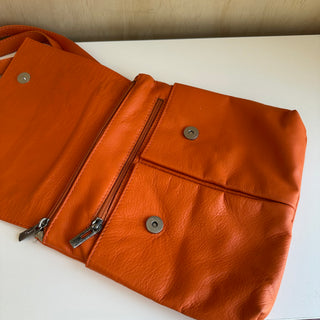 Sac bandoulière en cuir orange