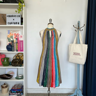 Robe sans manches à rayures verticales multicolores Missoni
