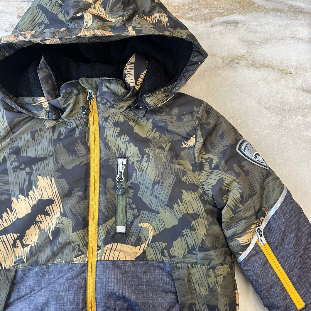 Manteau d'hiver vert et dinosaures Deux par Deux 6 ans