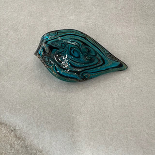 Pendentif bleu verre soufflé