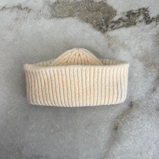 Tuque mi-saison tricot pour enfants Deux par Deux crème