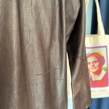 Charger l&#39;image dans la galerie, Robe en cuir vintage brune avec étoiles
