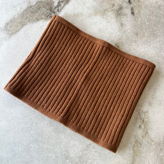 Cache-cou mi-saison tricot brun Deux par Deux 6/24 mois