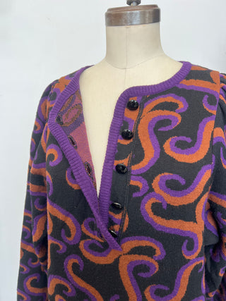 Robe en maille jacquard Yves Saint Laurent Rive Gauche