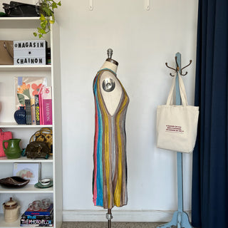 Robe sans manches à rayures verticales multicolores Missoni