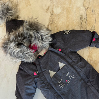 Ensemble d'hiver une pièce chat gris Deux par Deux