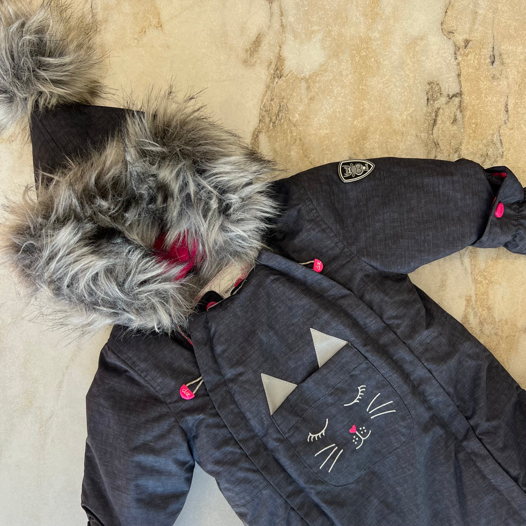 Ensemble d'hiver une pièce chat gris Deux par Deux