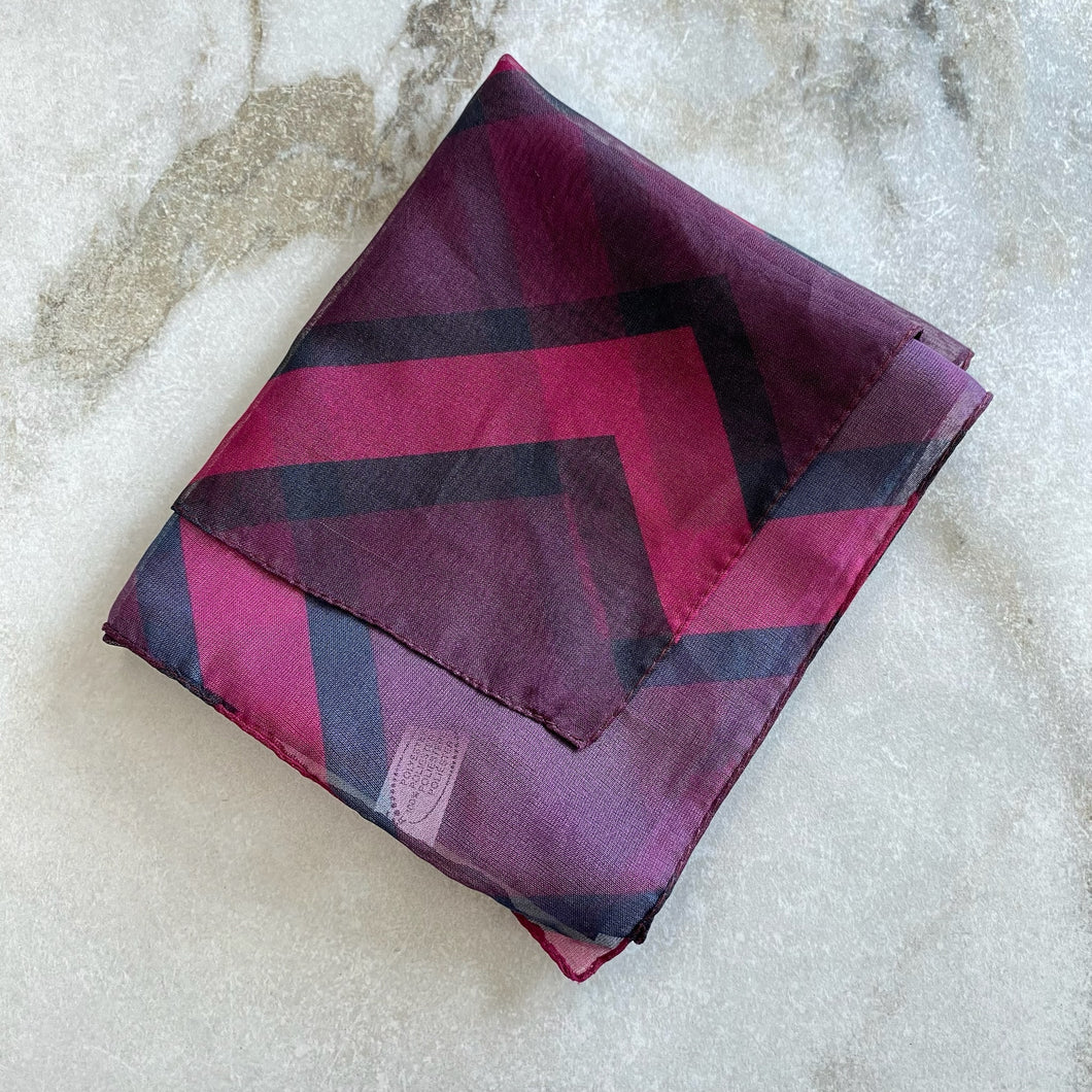 Foulard léger aubergine et fuchsia
