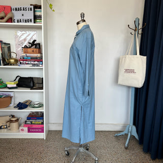 Robe chemise en coton bleu Echo