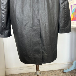Manteau long mi-saison ciré M0851