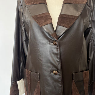 Manteau en cuir brun Lavoie Morin cuir et fourrures