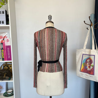Haut à encolure en V rayures verticales et paillettes Missoni