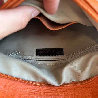 Sac bandoulière en cuir orange