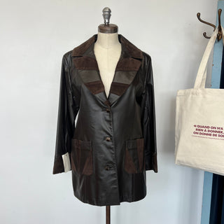 Manteau en cuir brun Lavoie Morin cuir et fourrures