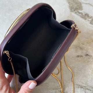Sac à main pochette bourgogne