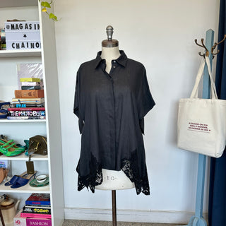 Chemise à manches courtes en lin Beatrice