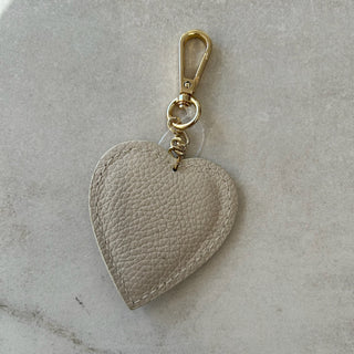 Porte-clé coeur beige