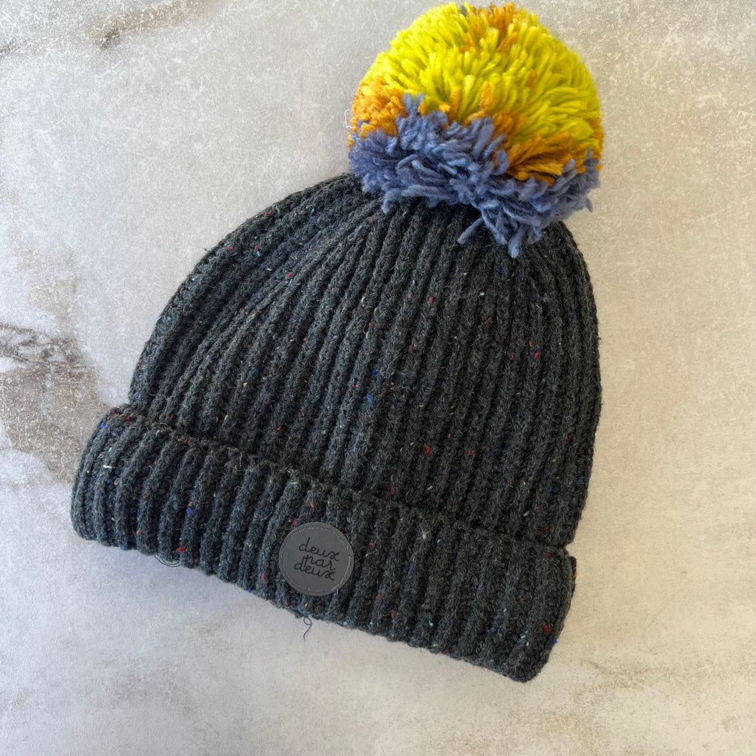 Tuque hiver gris foncé Deux par Deux