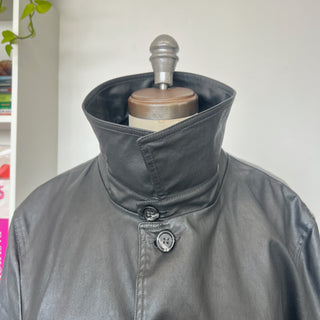 Manteau long mi-saison ciré M0851