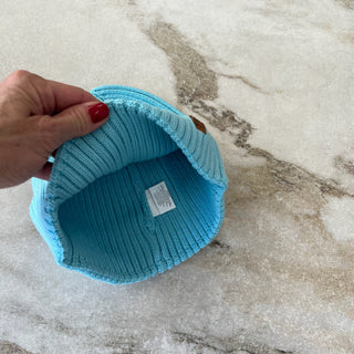 Tuque mi-saison tricot bleu Deux par Deux