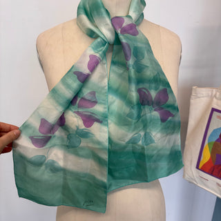Foulard en soie paint à la main Pier