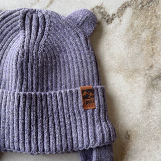 Tuque mi-saison tricot mauve Deux par Deux 6/12 mois
