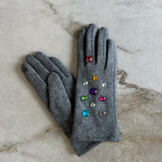 Gants en laine gris