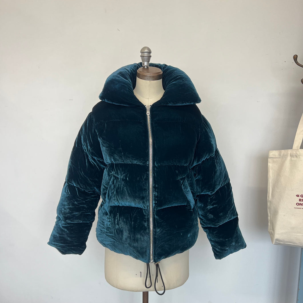 Manteau Sandro velours turquoise