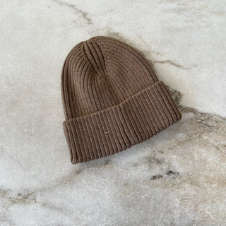 Tuque mi-saison tricot brun/beige Deux par Deux 2/4 ans