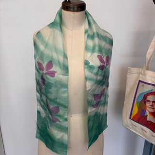 Foulard en soie paint à la main Pier