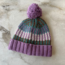 Charger l&#39;image dans la galerie, Tuque hiver mauve, vert, marron Deux par Deux
