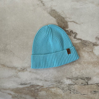 Tuque mi-saison tricot bleu Deux par Deux