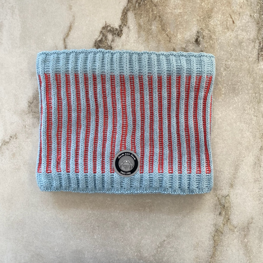 Cache-cou hiver rose et bleu Deux par Deux