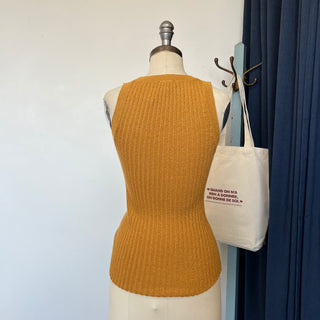 Camisole jaune côtelée An'ge