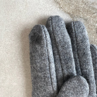 Gants en laine gris