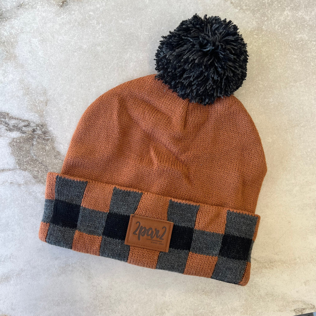 Tuque hiver cuivre et noir Deux par Deux