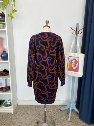 Robe en maille jacquard Yves Saint Laurent Rive Gauche
