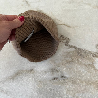 Tuque mi-saison tricot brun/beige Deux par Deux 2/4 ans