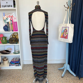Robe maxi à col roulé en maille et dos ouvert Missoni