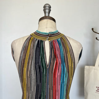 Robe sans manches à rayures verticales multicolores Missoni