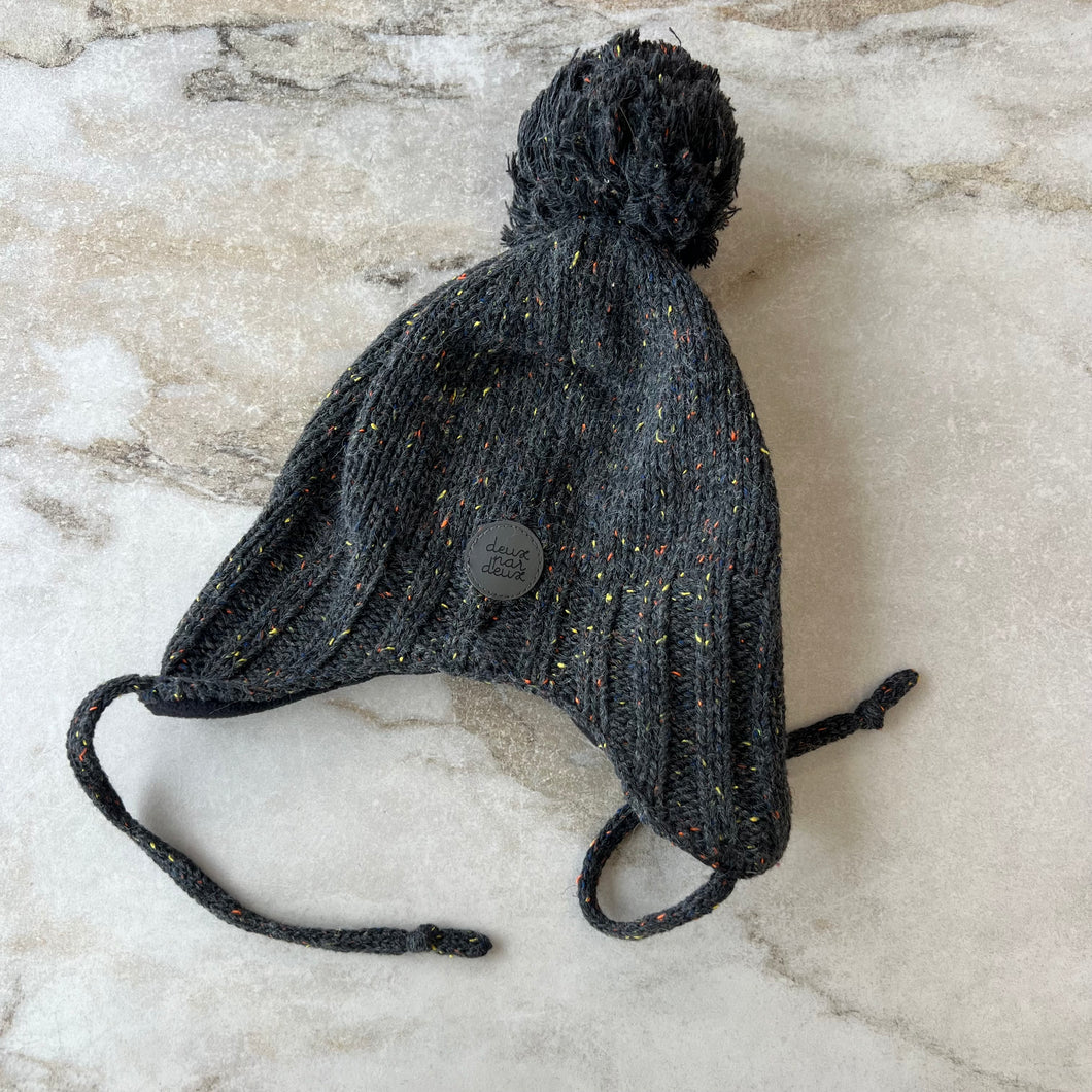 Tuque hiver gris et orange Deux par Deux