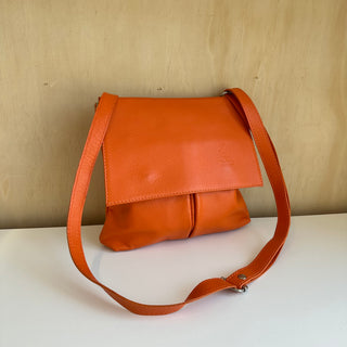 Sac bandoulière en cuir orange