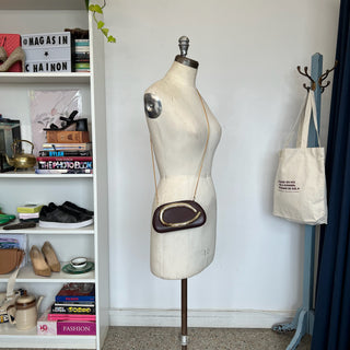 Sac à main pochette bourgogne