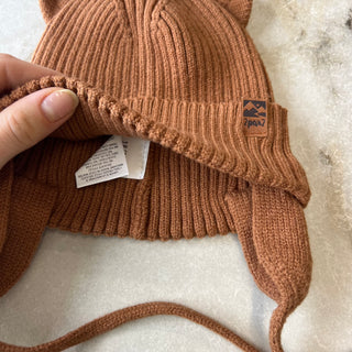Tuque mi-saison tricot brun Deux par Deux 6/12 mois