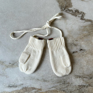 Mitaines mi-saison tricot crème Deux par Deux 6/12 mois