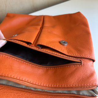 Sac bandoulière en cuir orange