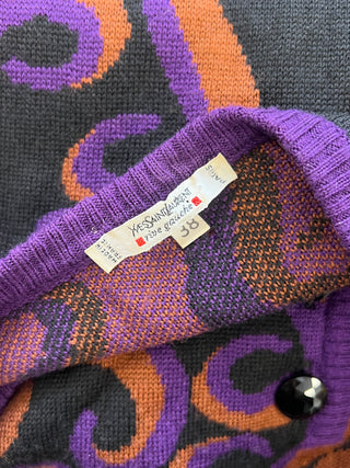 Robe en maille jacquard Yves Saint Laurent Rive Gauche