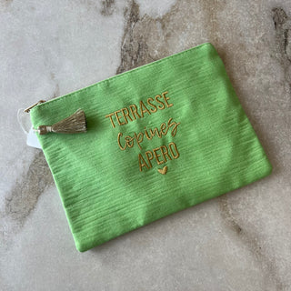 Pochette verte Terrasse Copines Apéro Oclys Paris